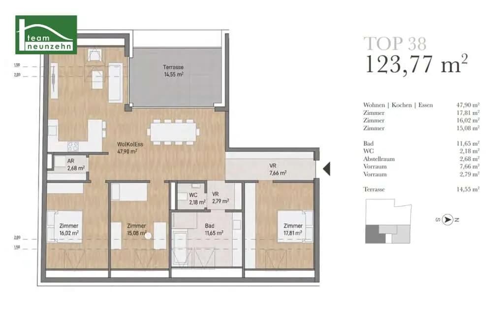 4-Zimmer-Wohnung kaufen in Graz – 123,77 m², € 904.849 – Bild 8 von 8