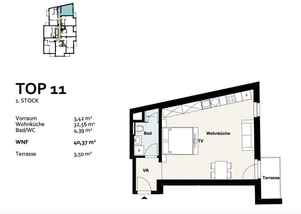 1-Zimmer-Wohnung kaufen in Wien – 40,37 m², € 258.780 – Bild 10 von 10