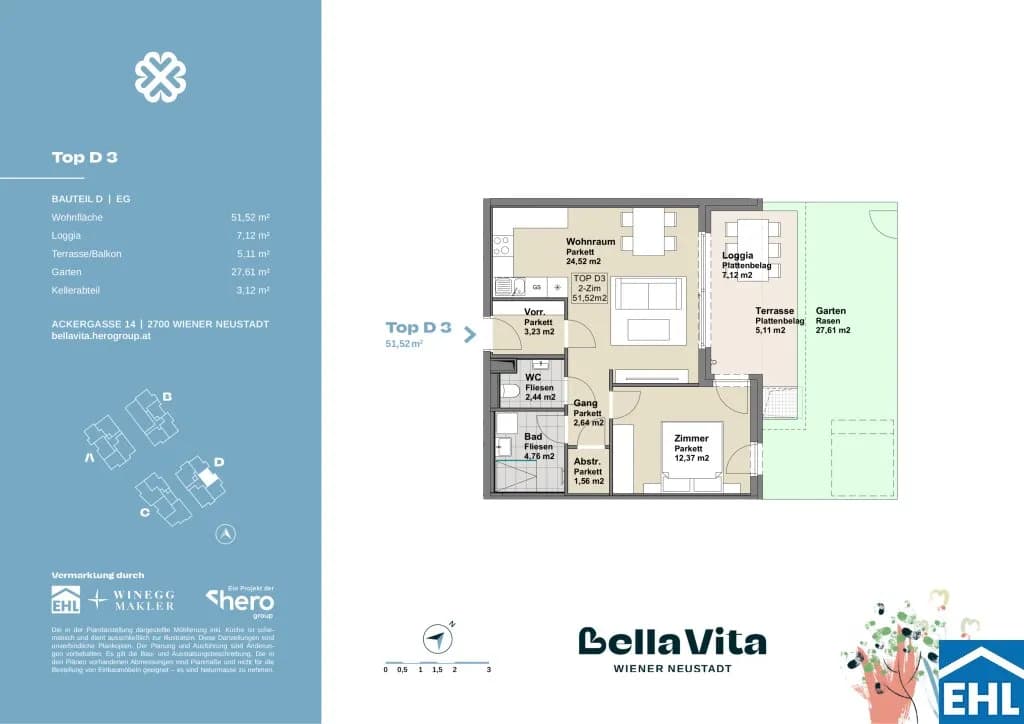 Immobilie kaufen in Wiener Neustadt – 51,52 m², € 246.000 – Bild 15 von 15