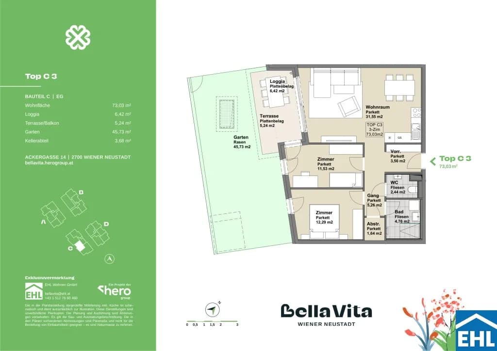 Immobilie kaufen in Wiener Neustadt – 73,03 m², € 326.000 – Bild 23 von 23