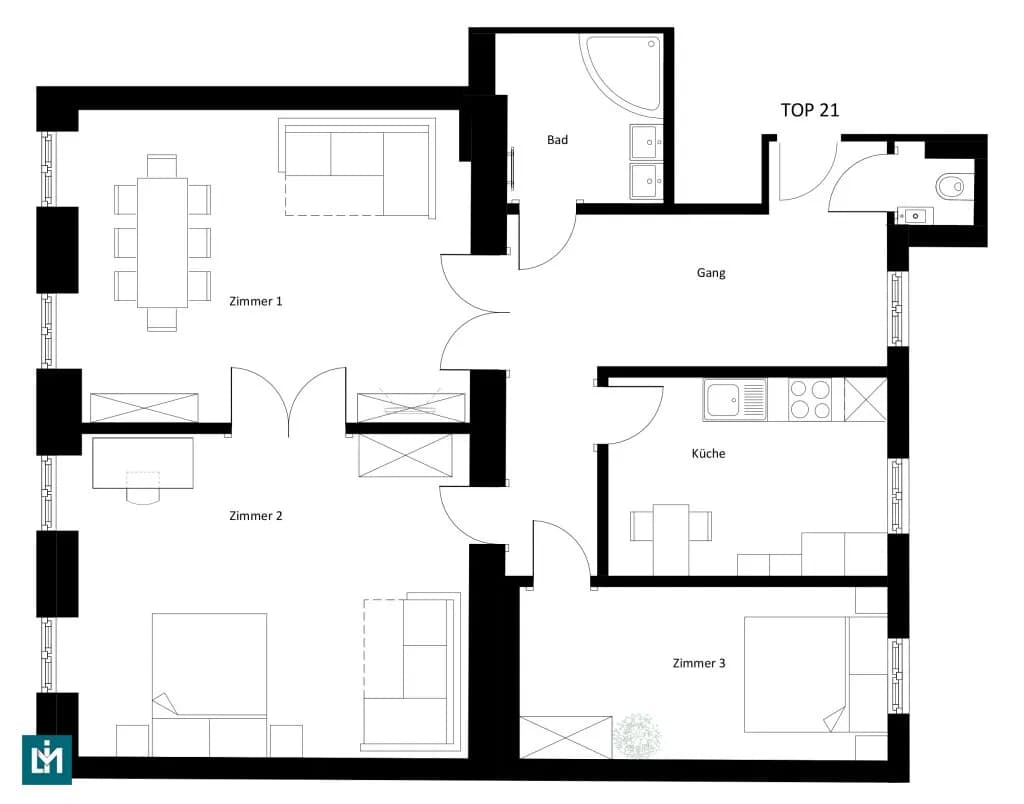 3-Zimmer-Wohnung mieten in Wien – 100 m², € 2.000 – Bild 9 von 9