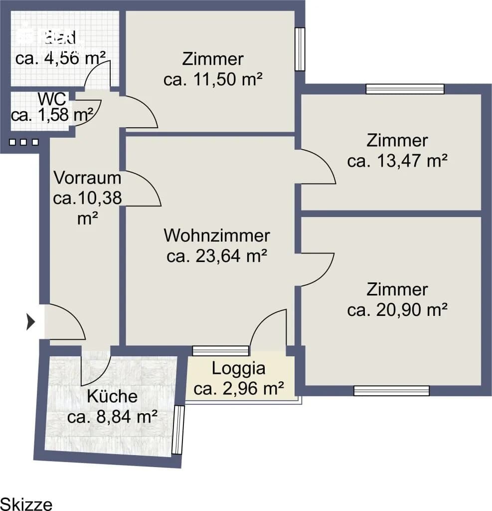 4-Zimmer-Wohnung mieten in Wien – 94,85 m², € 1.950 – Bild 11 von 12