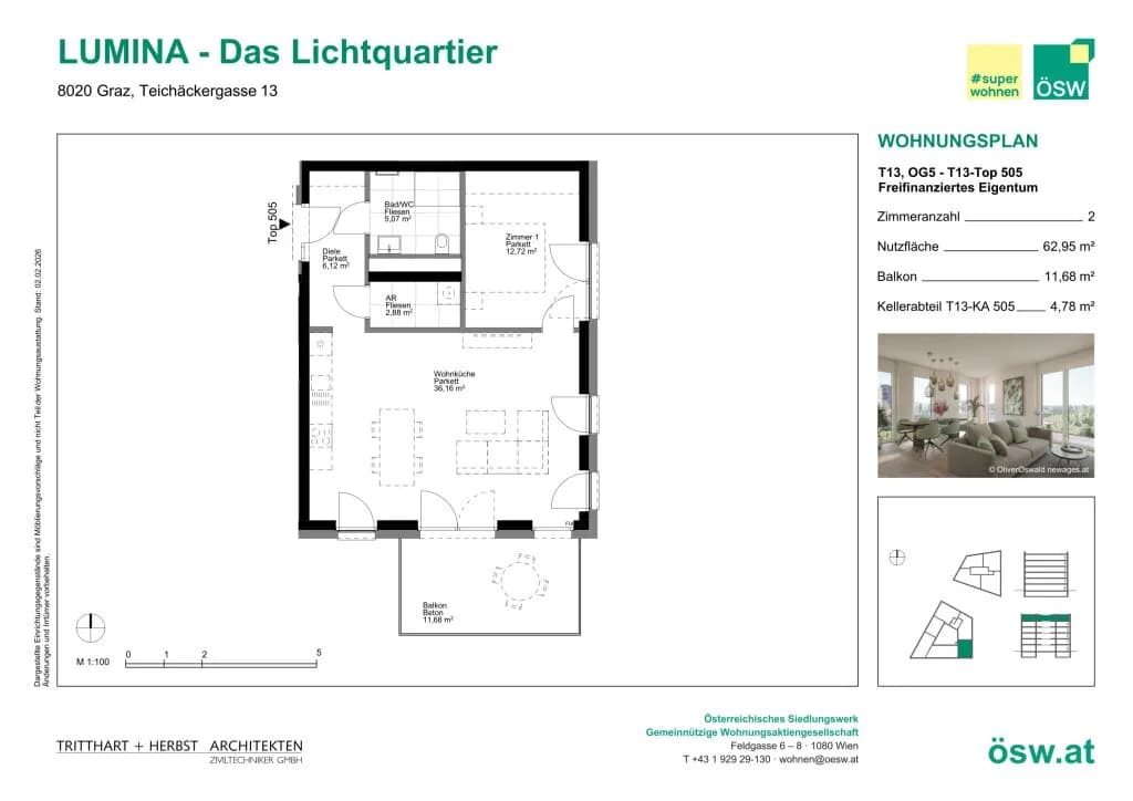 2-Zimmer-Wohnung kaufen in Graz – 62,95 m², € 309.000 – Bild 11 von 11