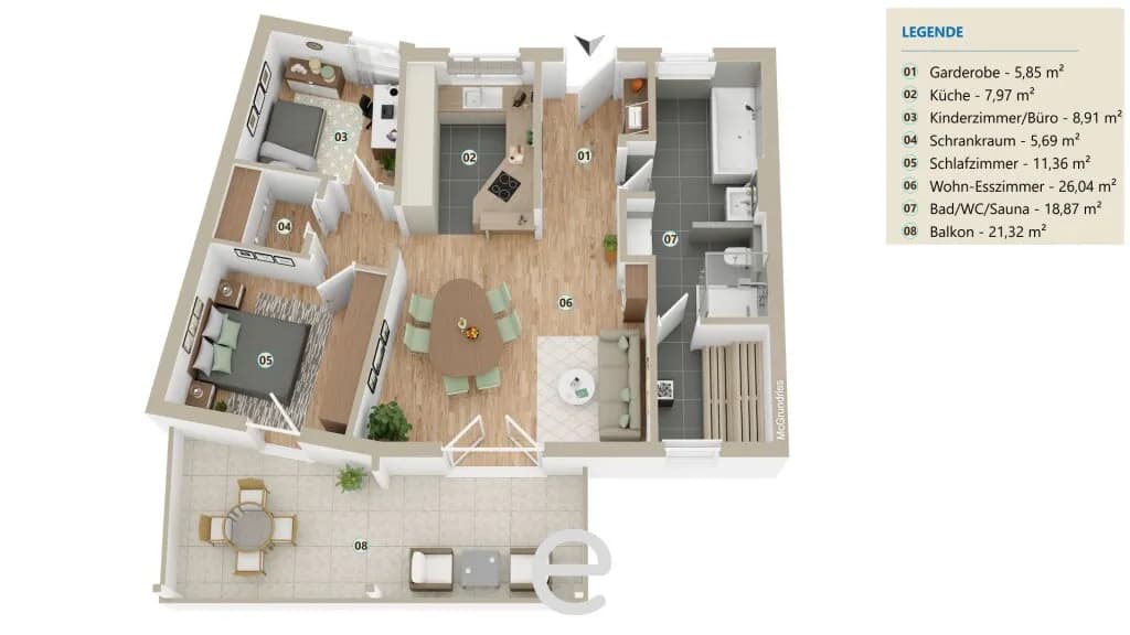3-Zimmer-Wohnung kaufen in Wels – 84,69 m², € 445.000 – Bild 24 von 24