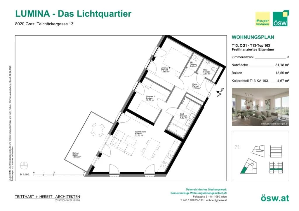 4-Zimmer-Wohnung kaufen in Graz – 81,18 m², € 378.000 – Bild 2 von 11