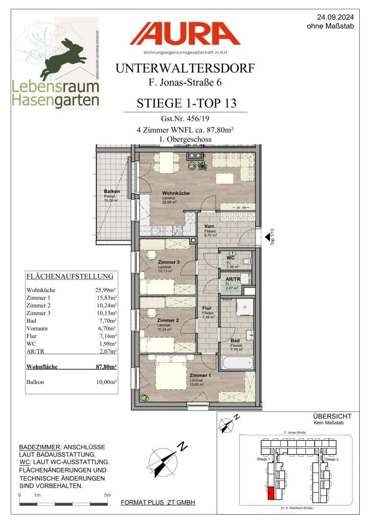 4-Zimmer-Wohnung mieten in Baden – 87,41 m², € 1.300 – Bild 20 von 23