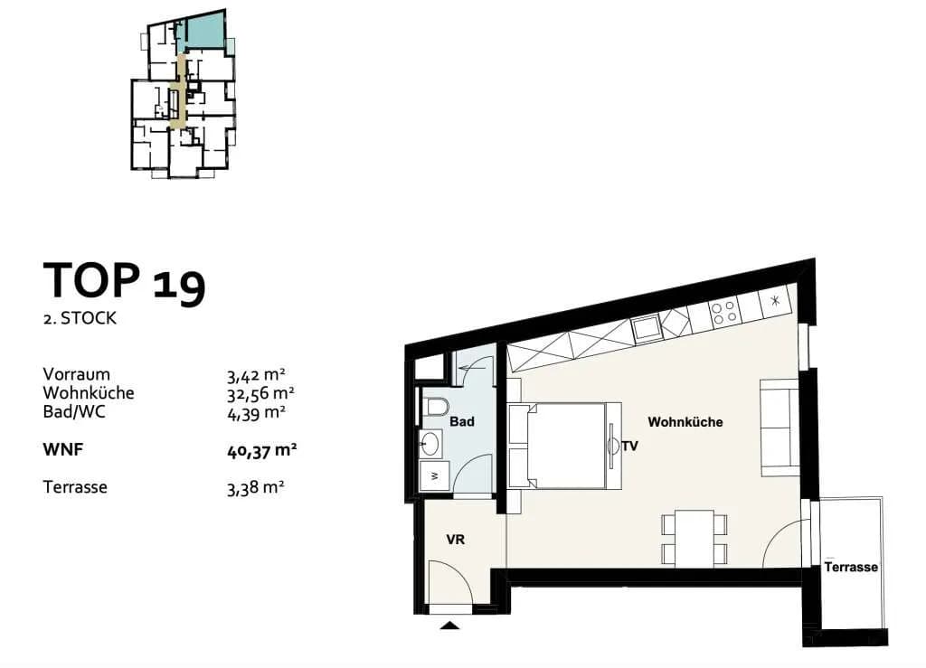 1-Zimmer-Wohnung kaufen in Wien – 40,36 m², € 268.848 – Bild 7 von 7