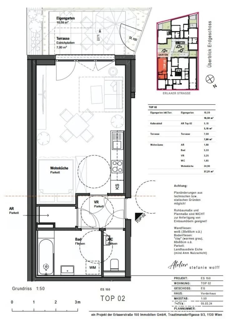 1-Zimmer-Wohnung kaufen in Wien – 37,21 m², € 260.000 – Bild 3 von 4