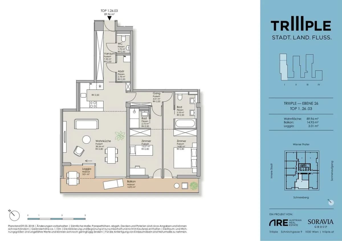 3-Zimmer-Wohnung mieten in Wien – 90 m², € 2.790 – Bild 17 von 26