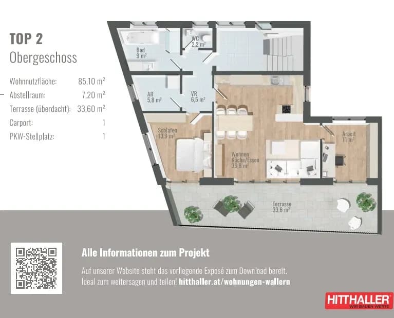 3-Zimmer-Wohnung kaufen in Grieskirchen – 85,1 m², € 408.480