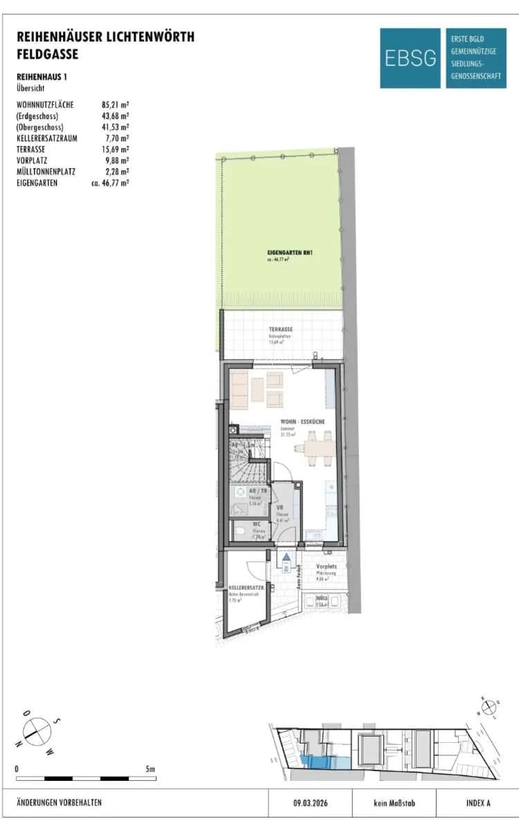 3-Zimmer-Haus mieten in Wiener Neustadt Land – 85,31 m², € 1.255 – Bild 3 von 4