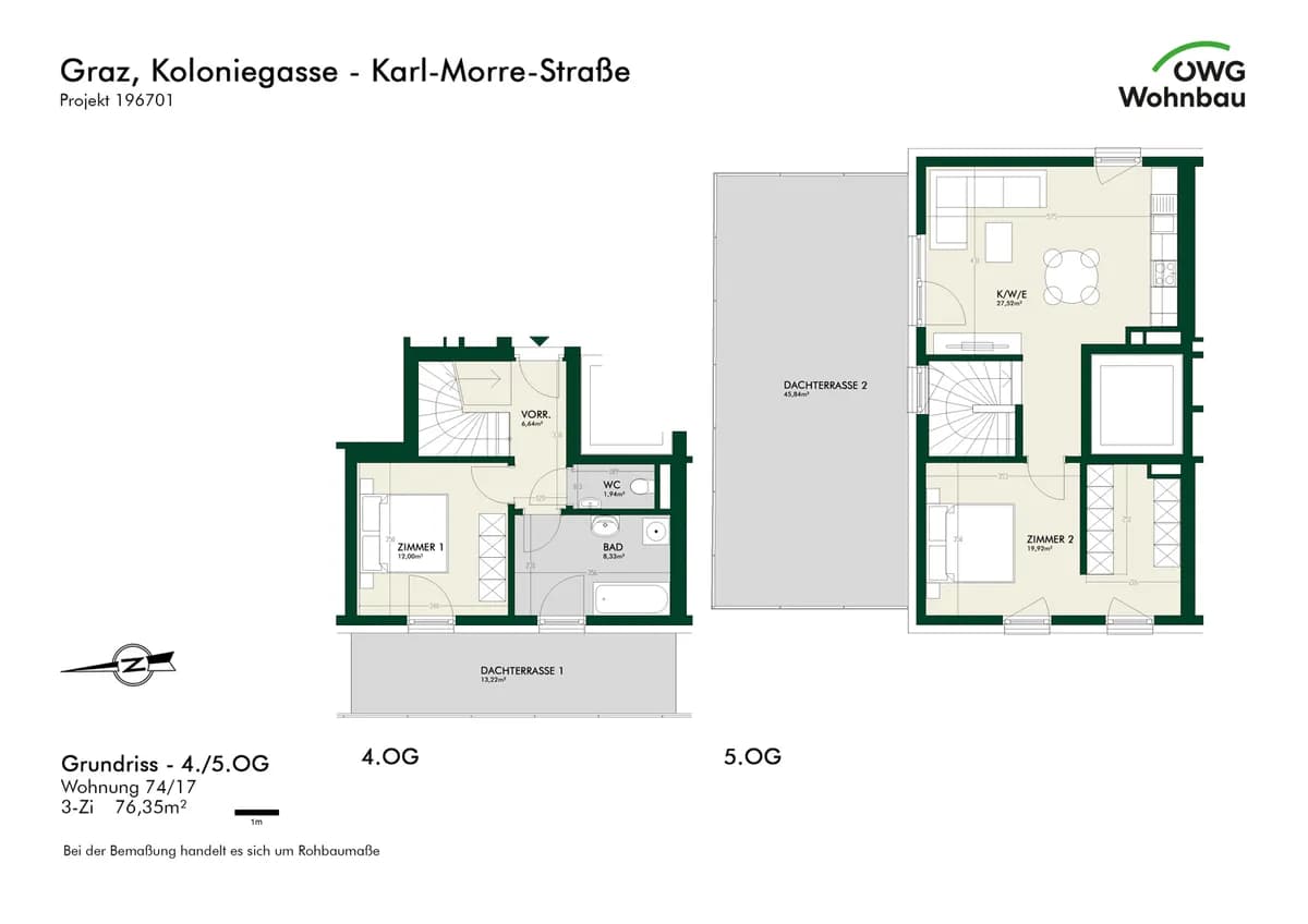 3-Zimmer-Wohnung mieten in Graz – 76,4 m², € 1.526 – Bild 5 von 5