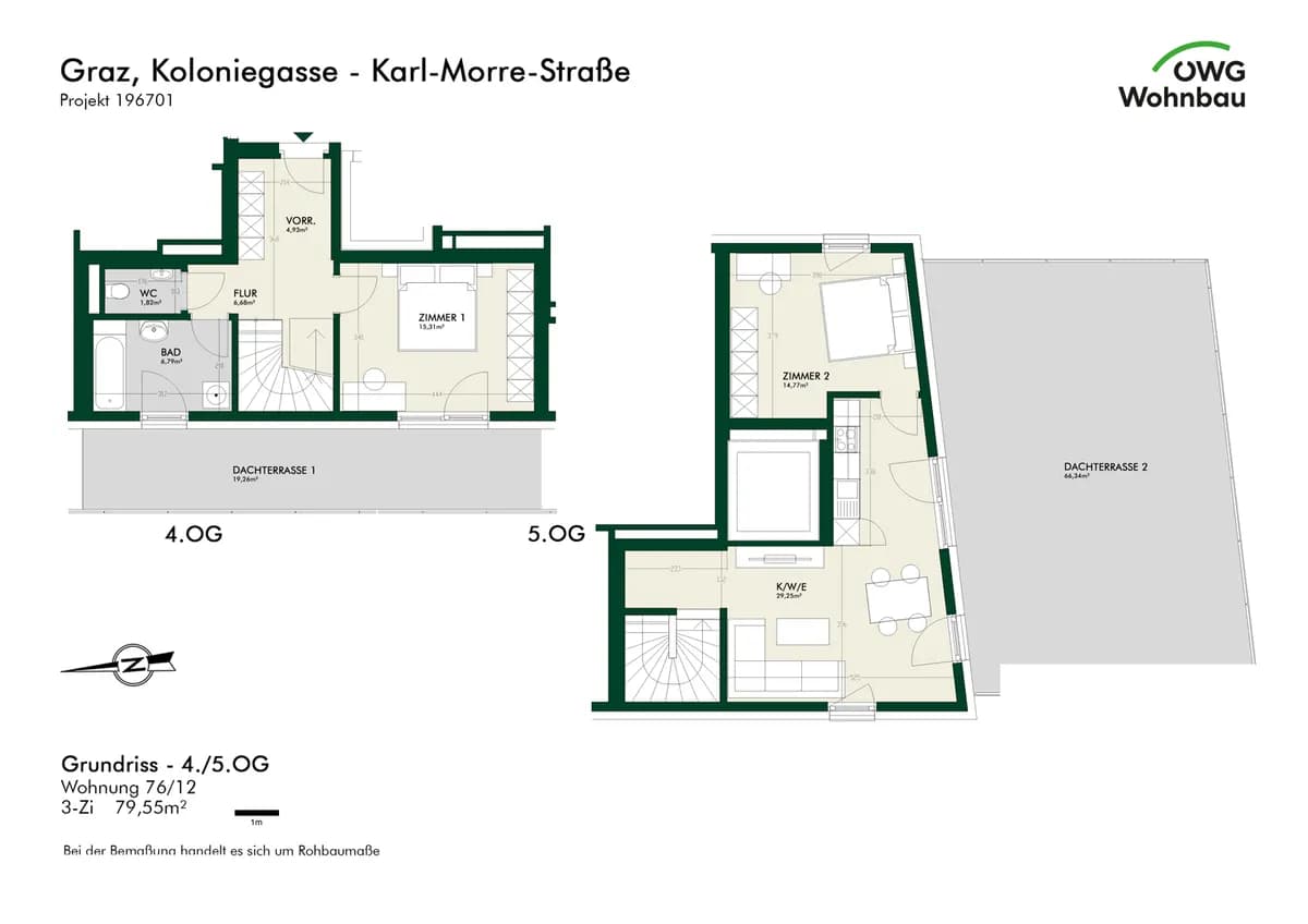 3-Zimmer-Wohnung mieten in Graz – 79,6 m², € 1.679 – Bild 5 von 5