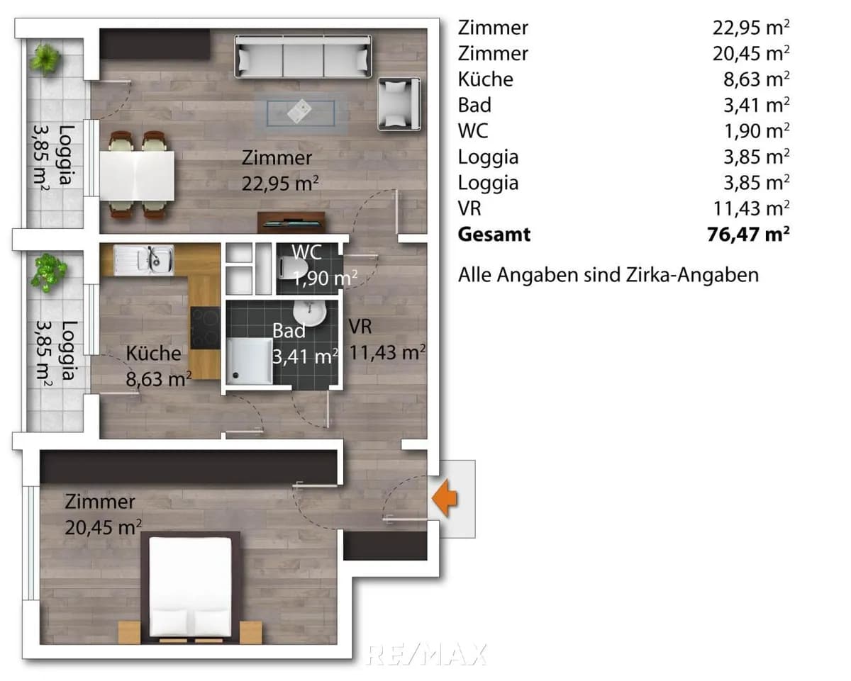 Wohnung kaufen in Wels – 68 m², € 156.000 – Bild 4 von 8