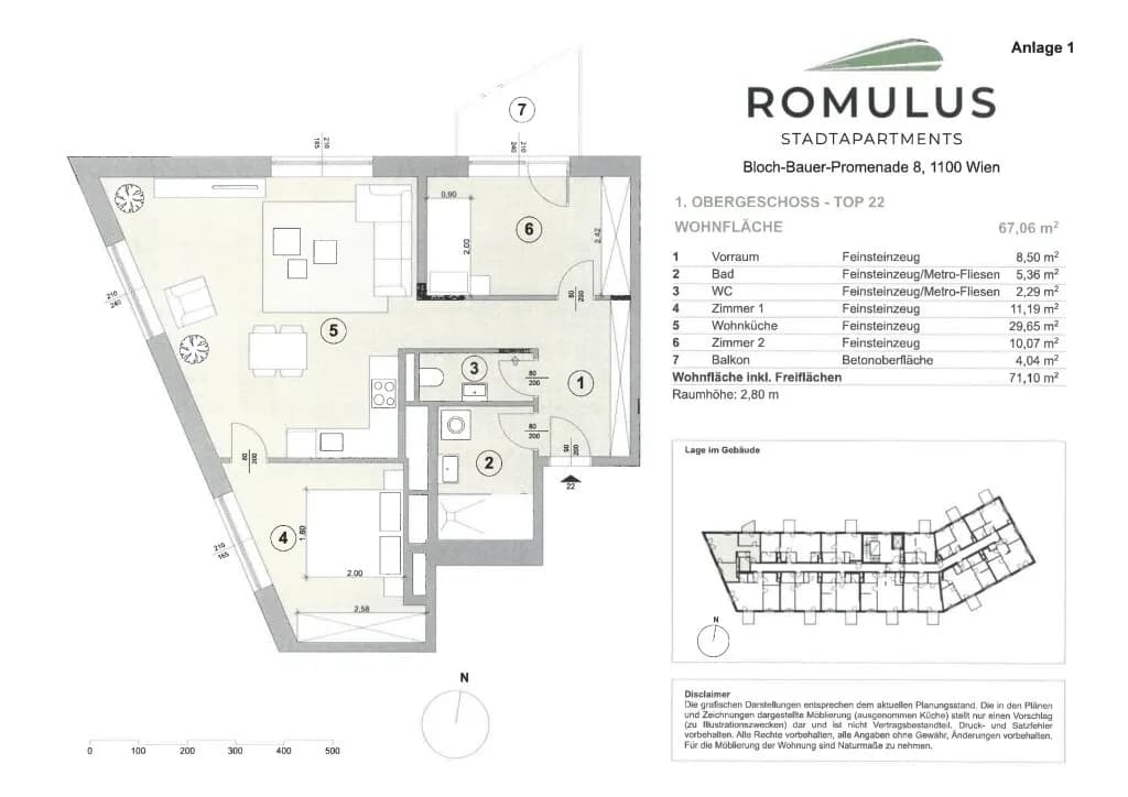 3-Zimmer-Wohnung mieten in Wien – 67,06 m², € 1.399 – Bild 25 von 26