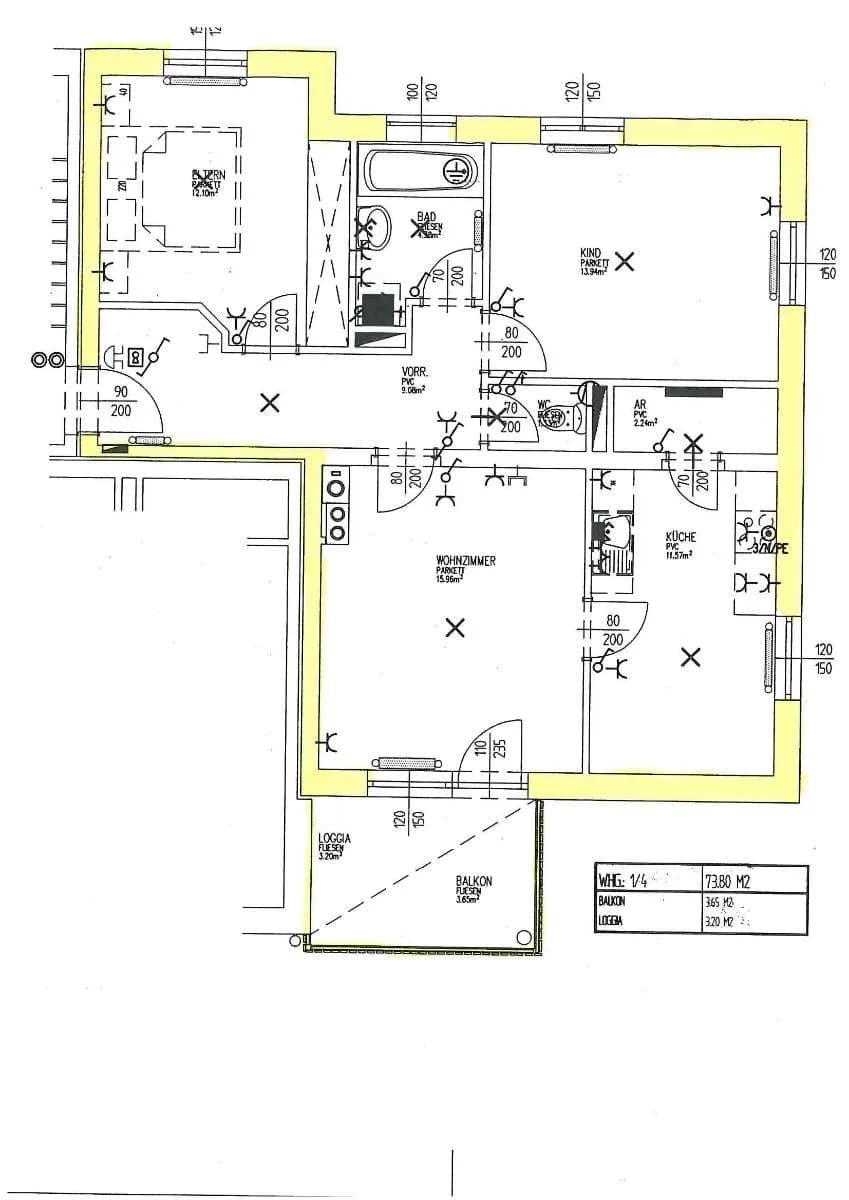 3-Zimmer-Wohnung mieten in Rohrbach – 73,54 m², € 682 – Bild 3 von 12