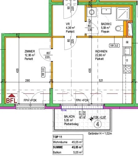 2-Zimmer-Wohnung kaufen in Wien – 45,05 m², € 314.000 – Bild 12 von 13