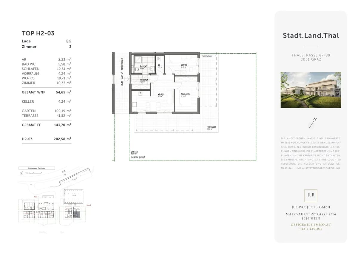 3-Zimmer-Wohnung mieten in Graz – 54,65 m², € 985 – Bild 3 von 17