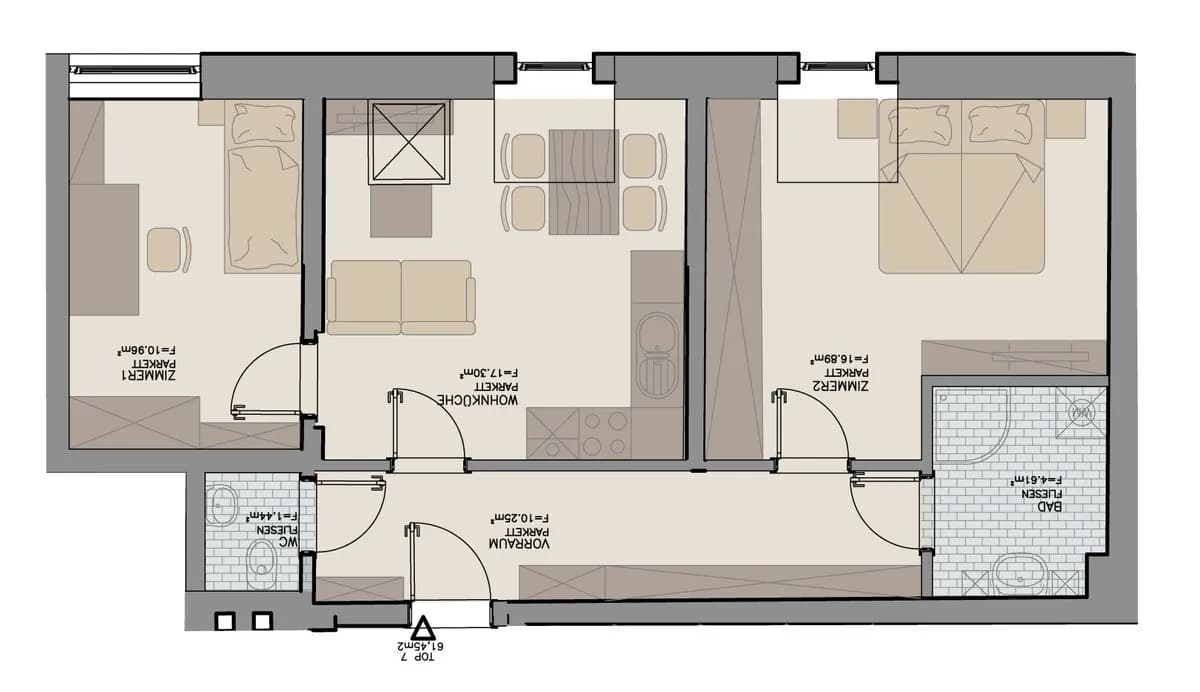 3-Zimmer-Wohnung mieten in Leibnitz – 61,95 m², € 644