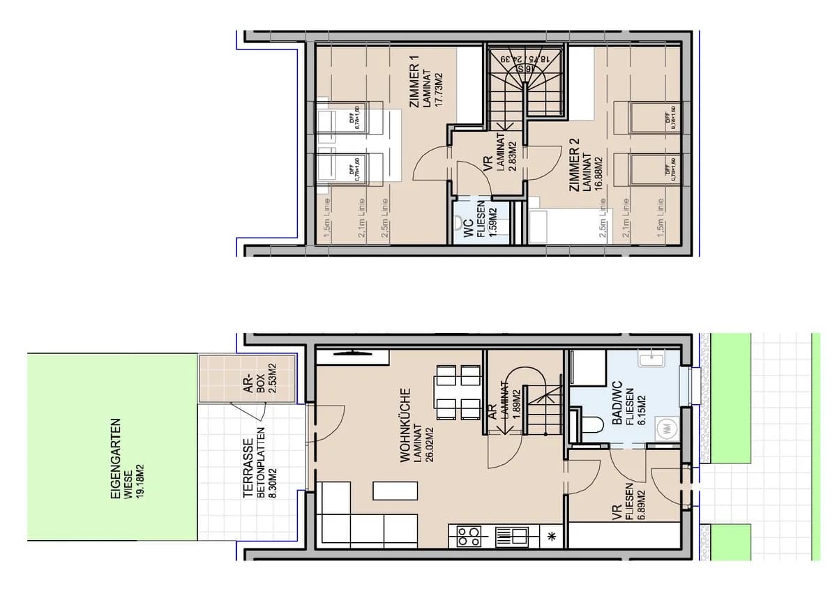 3-Zimmer-Haus mieten in Graz – 79,98 m², € 1.386 – Bild 3 von 11