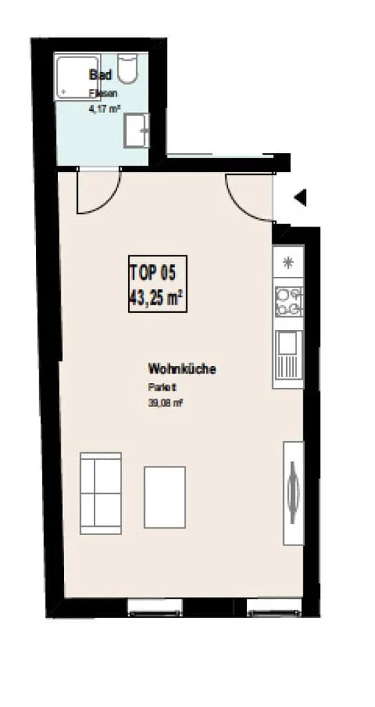 2-Zimmer-Wohnung kaufen in Wien – 43,25 m², € 229.000 – Bild 7 von 7