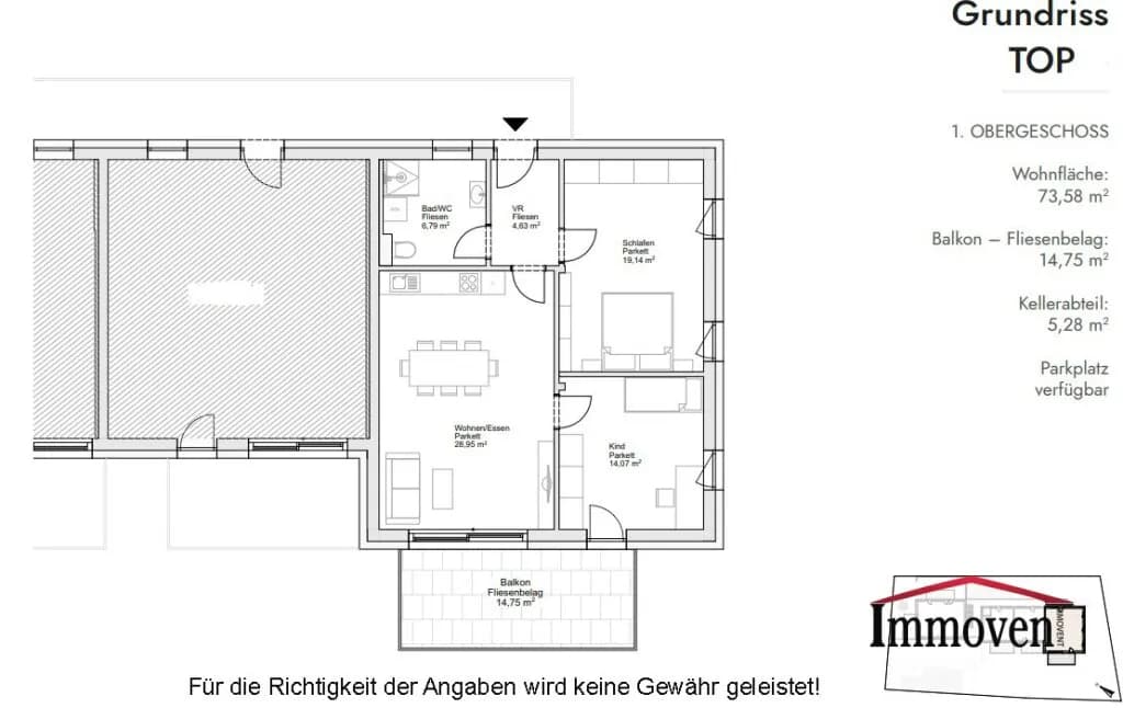 3-Zimmer-Wohnung kaufen in Graz – 75 m², € 493.440 – Bild 5 von 5