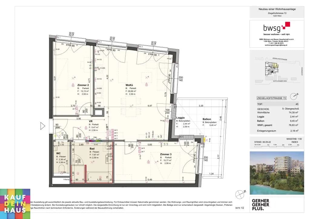 3-Zimmer-Wohnung kaufen in Wien – 74,39 m², € 499.000 – Bild 16 von 22