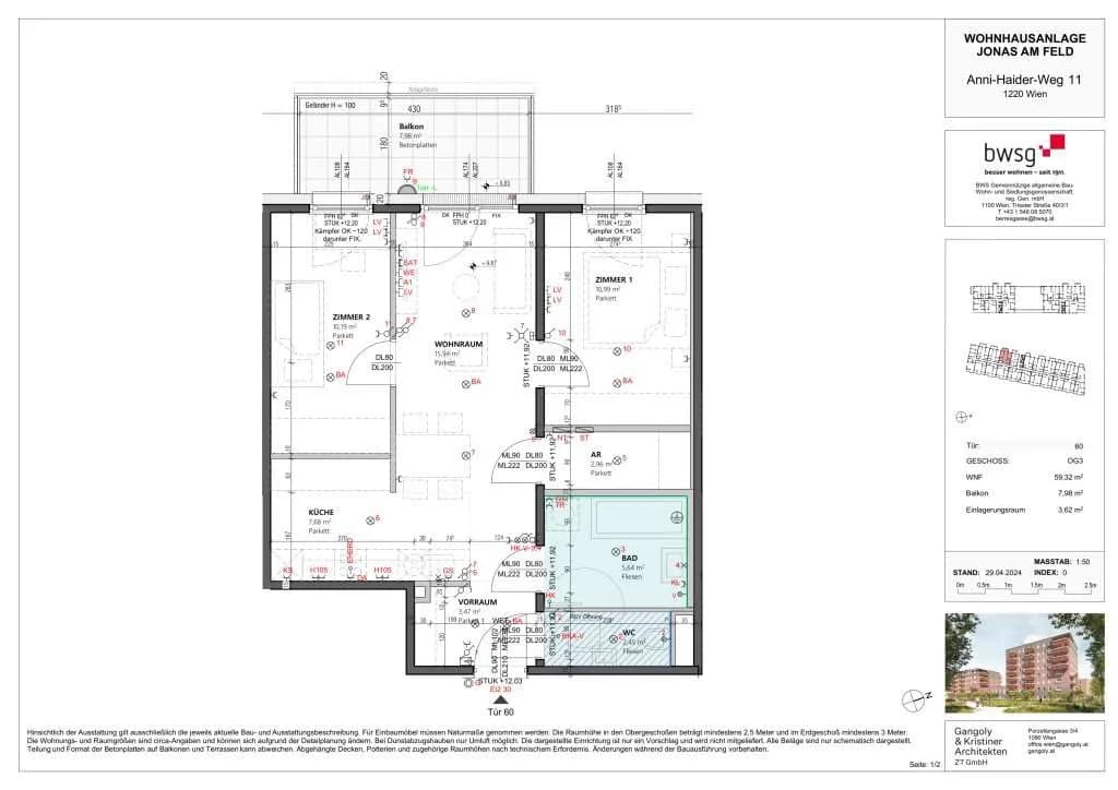 3-Zimmer-Wohnung kaufen in Wien – 59,61 m², € 345.000 – Bild 11 von 12