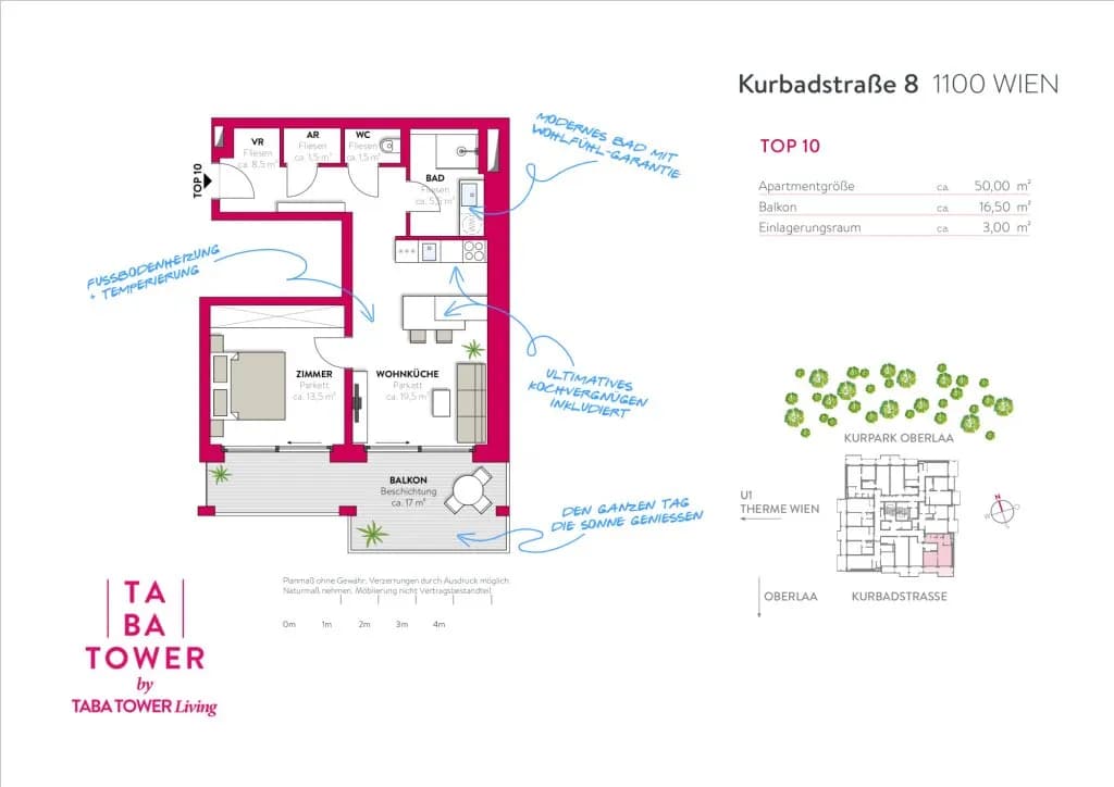 2-Zimmer-Wohnung mieten in Wien – 50 m², € 1.468 – Bild 19 von 19