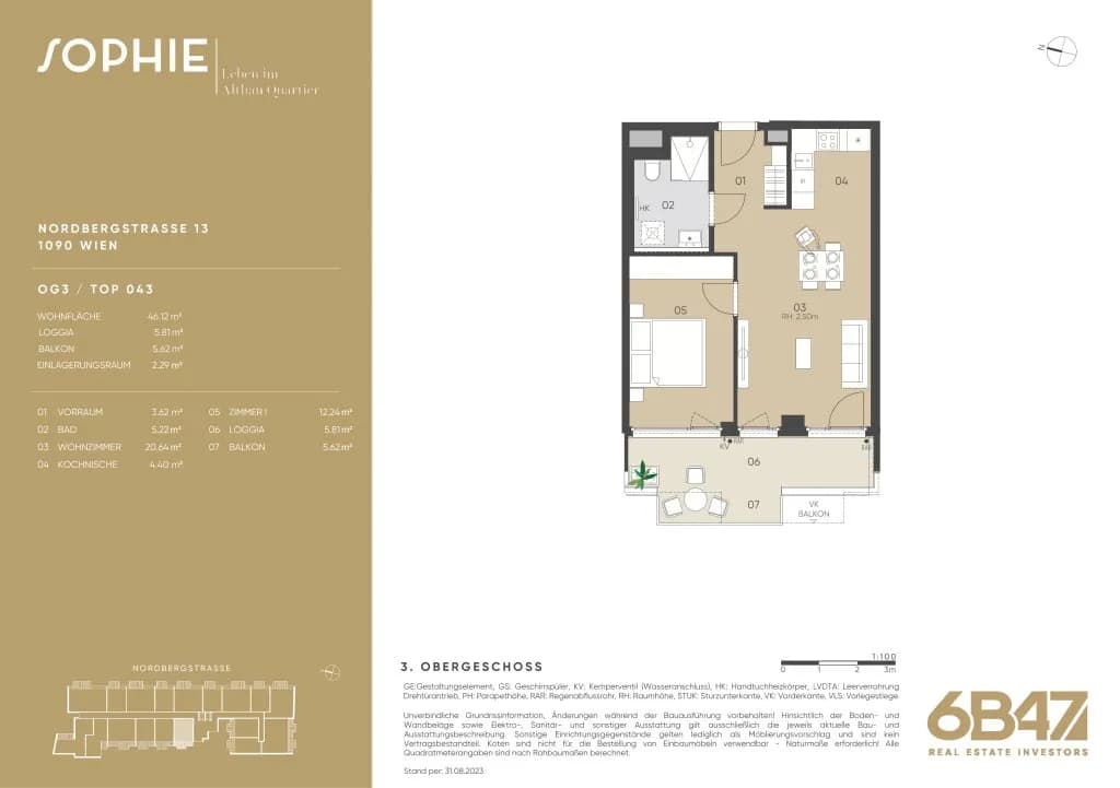 2-Zimmer-Wohnung kaufen in Wien – 46,12 m², € 420.000 – Bild 13 von 13