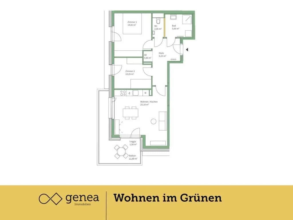 3-Zimmer-Wohnung kaufen in Graz – 67,96 m², € 348.000 – Bild 2 von 20