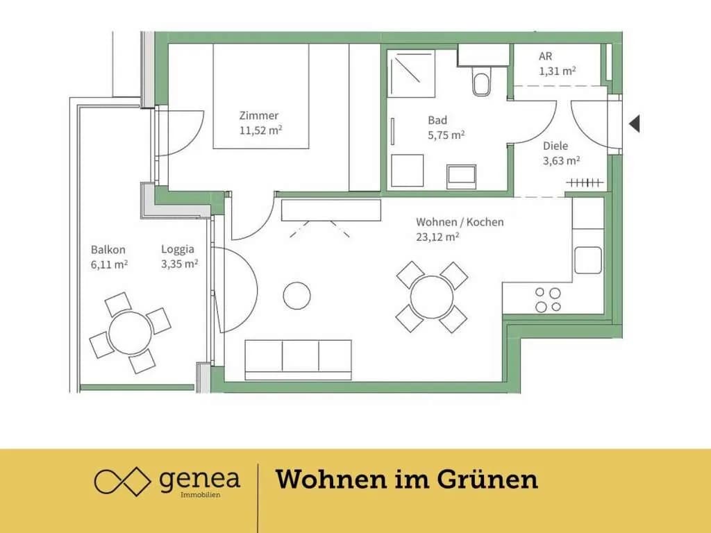 2-Zimmer-Wohnung kaufen in Graz – 45,33 m², € 223.000 – Bild 2 von 17