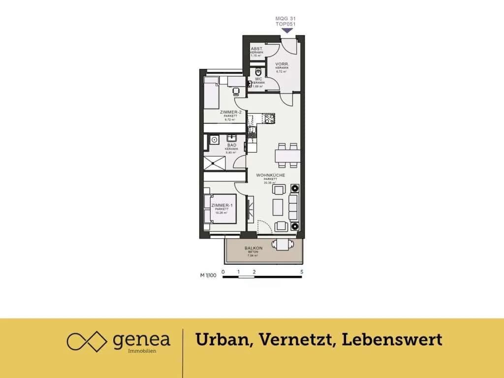 3-Zimmer-Wohnung mieten in Graz – 65,72 m², € 974 – Bild 2 von 20