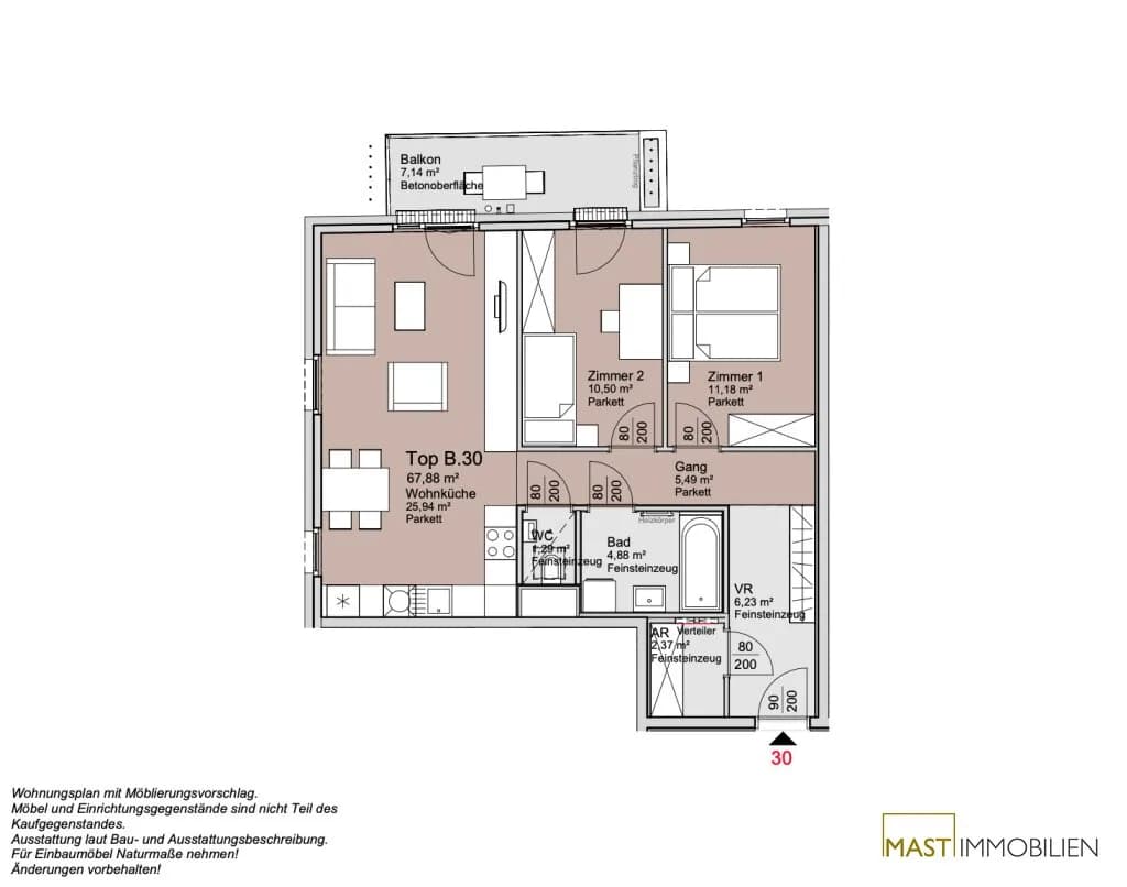 3-Zimmer-Wohnung kaufen in Wien – 67,88 m², € 425.000 – Bild 14 von 15