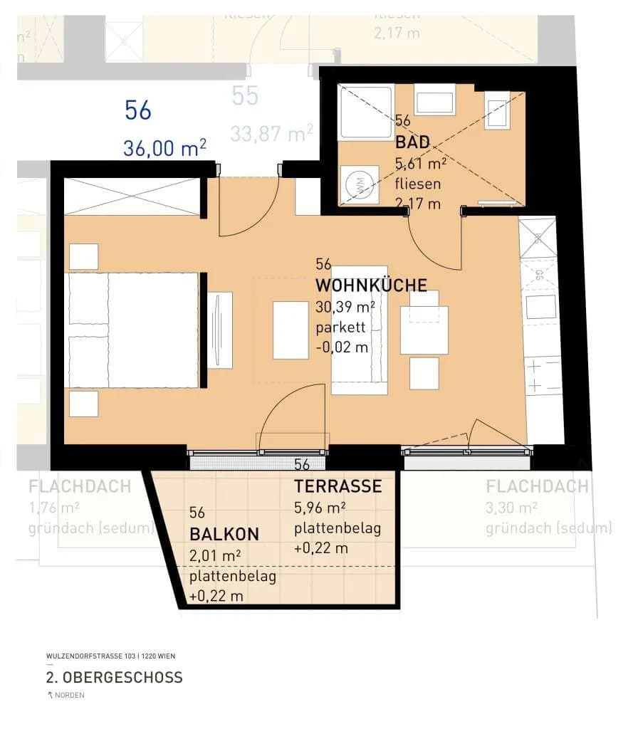 1-Zimmer-Wohnung kaufen in Wien – 35 m², € 247.500 – Bild 5 von 5