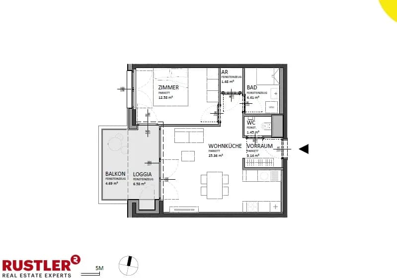 2-Zimmer-Wohnung kaufen in Wien – 54,98 m², € 345.000 – Bild 10 von 11