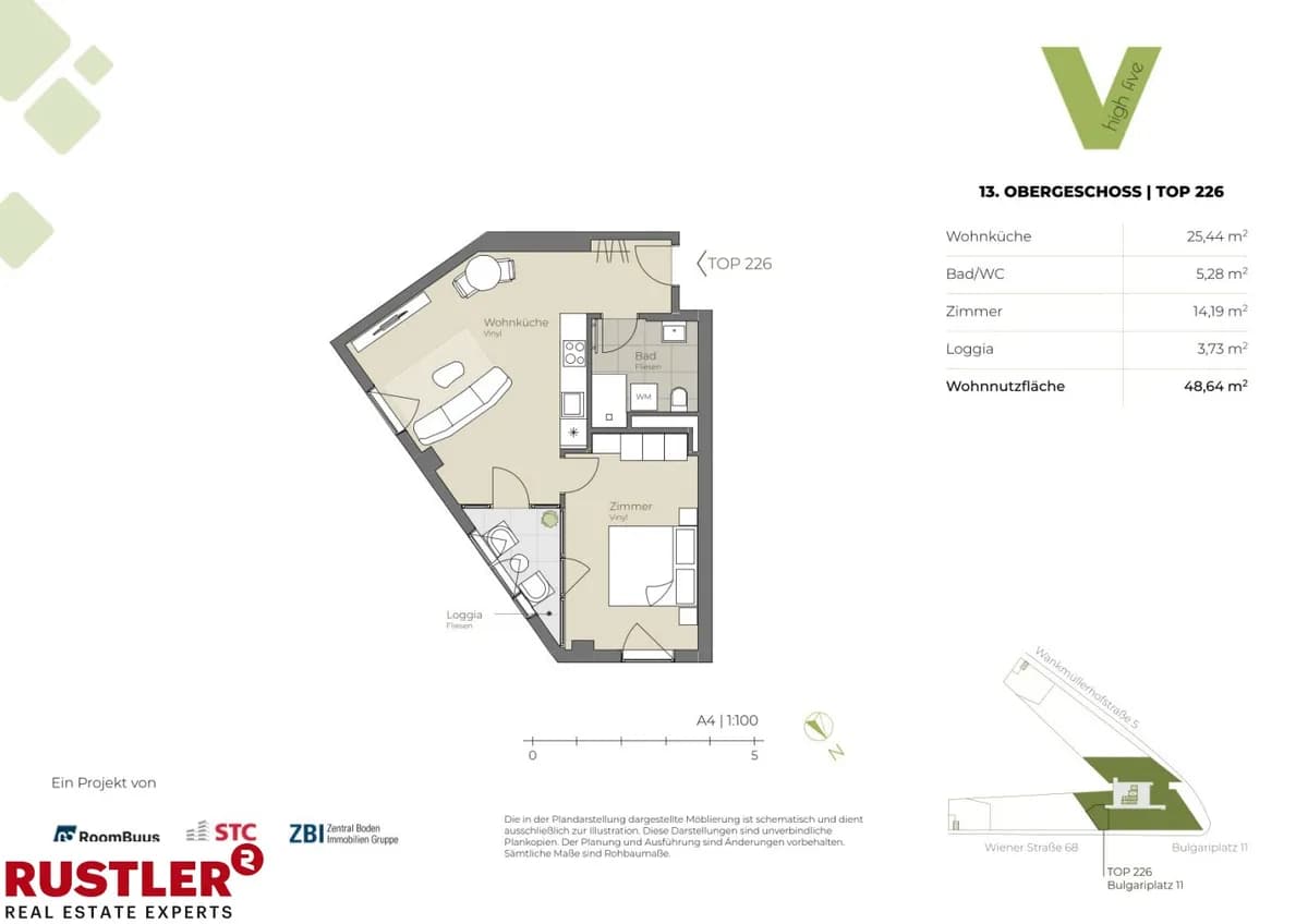 2-Zimmer-Wohnung mieten in Linz – 49 m², € 856 – Bild 6 von 7