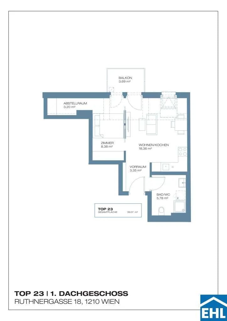 Immobilie kaufen in Wien – 39,07 m², € 376.800 – Bild 5 von 5