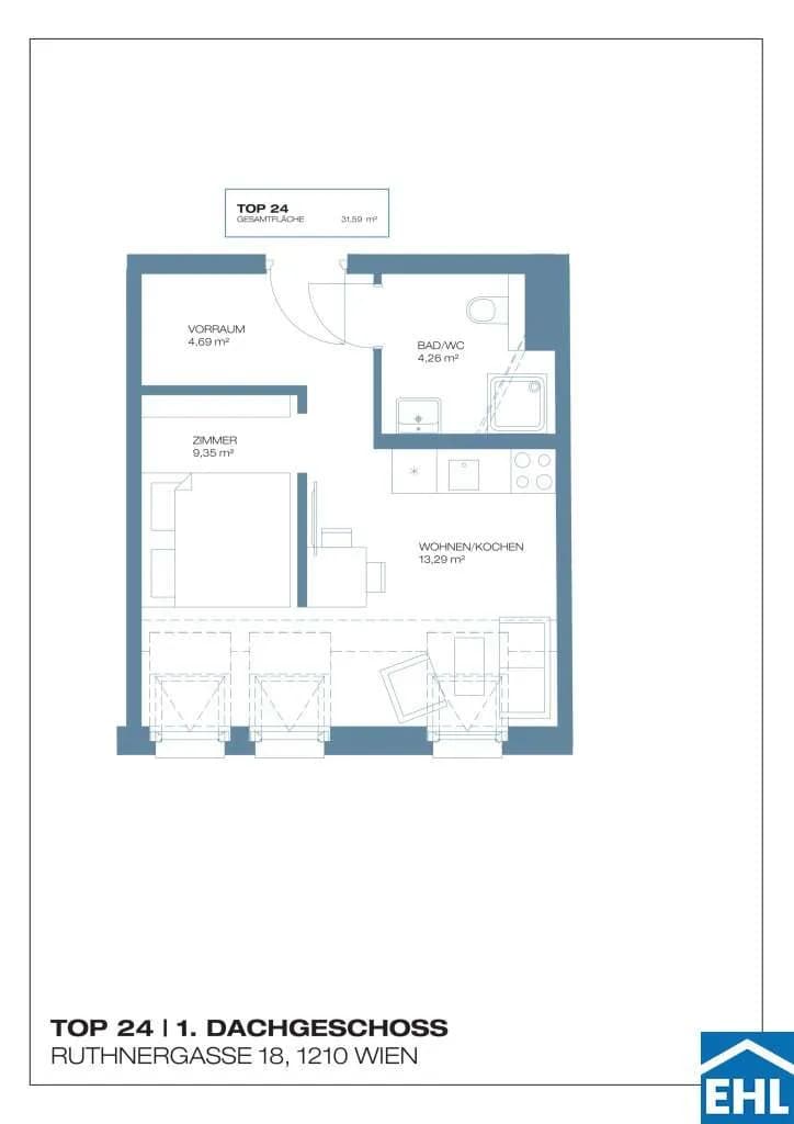 Immobilie kaufen in Wien – 31,59 m², € 291.600 – Bild 5 von 5