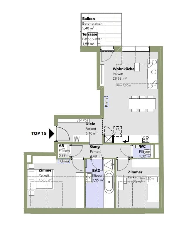3-Zimmer-Wohnung kaufen in Wien – 77,1 m², € 698.000 – Bild 10 von 11