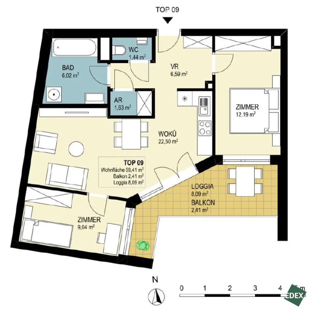 3-Zimmer-Wohnung mieten in Wien – 59,41 m², € 1.499 – Bild 18 von 18
