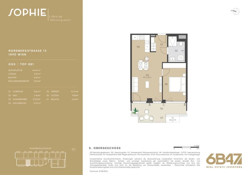 2-Zimmer-Wohnung kaufen in Wien – 46,84 m², € 460.000 – Bild 13 von 13