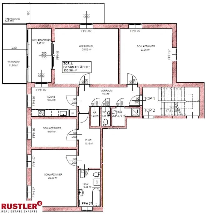 4-Zimmer-Wohnung mieten in Mödling – 131 m², € 2.457 – Bild 11 von 11