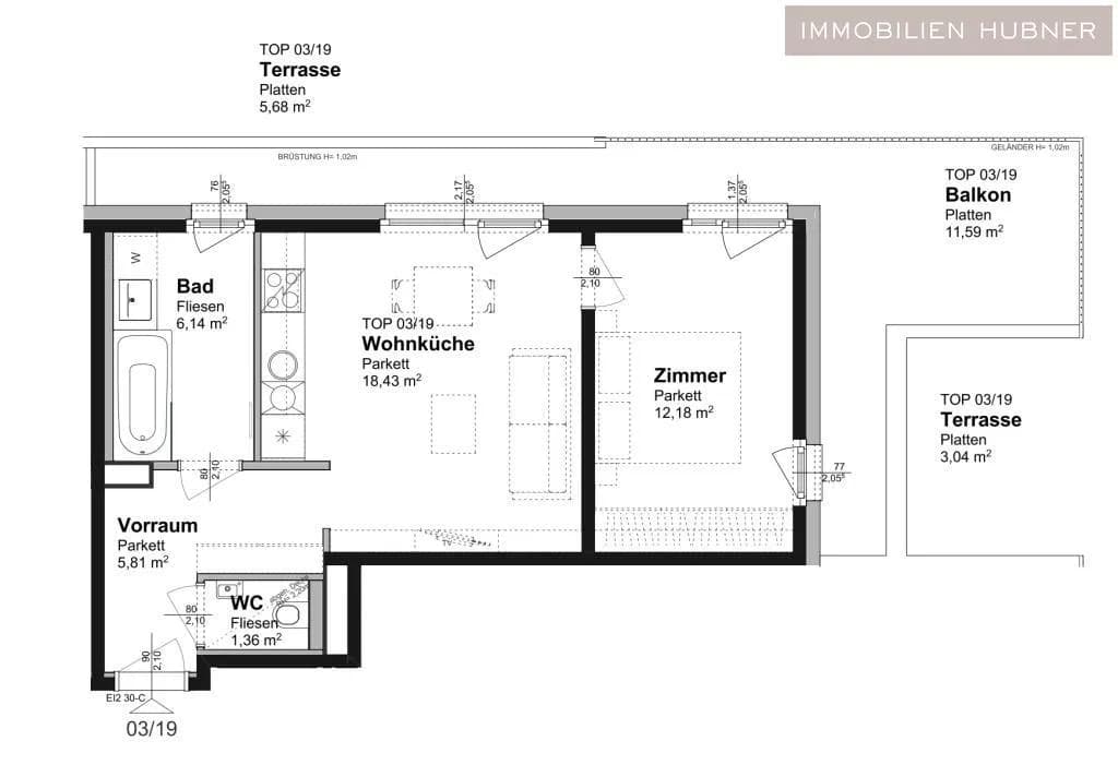 2-Zimmer-Wohnung mieten in Wien – 45 m², € 894 – Bild 9 von 10