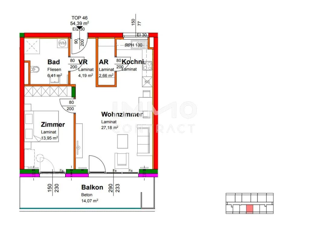 2-Zimmer-Wohnung kaufen in Krems an der Donau – 54 m², € 217.798 – Bild 7 von 7