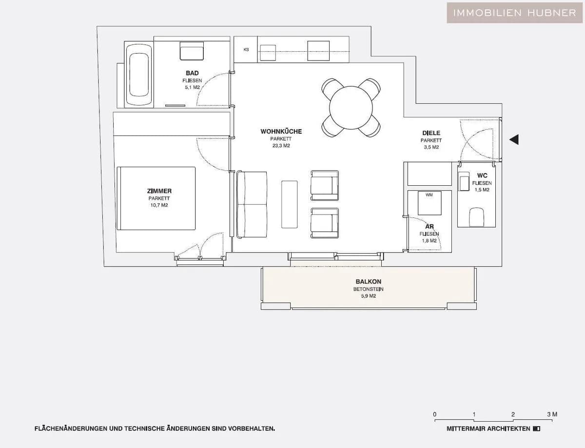2-Zimmer-Wohnung mieten in Wien – 46 m², € 1.115 – Bild 12 von 15