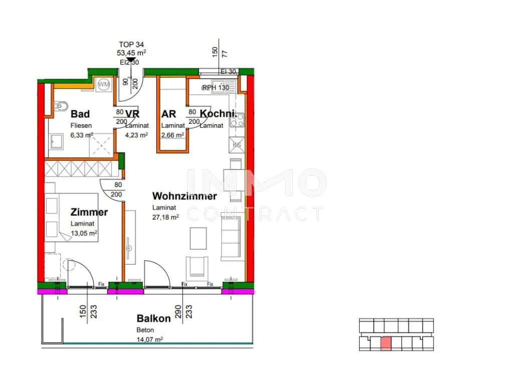 2-Zimmer-Wohnung kaufen in Krems an der Donau – 53 m², € 210.723 – Bild 9 von 9