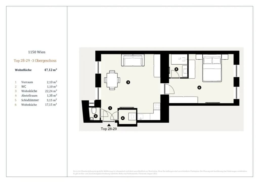 2-Zimmer-Wohnung kaufen in Wien – 47,12 m², € 265.000 – Bild 12 von 12