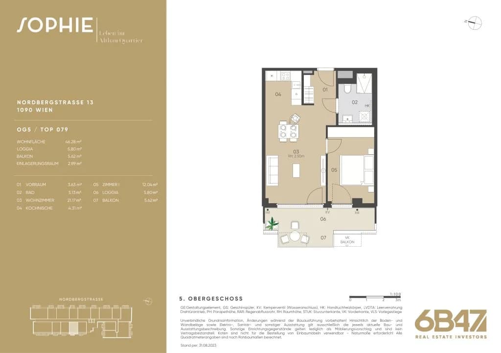 2-Zimmer-Wohnung kaufen in Wien – 46,31 m², € 491.700 – Bild 13 von 13