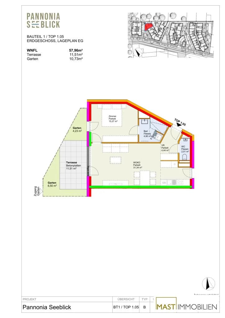 2-Zimmer-Wohnung kaufen in Neusiedl am See – 57,96 m², € 329.900 – Bild 13 von 13